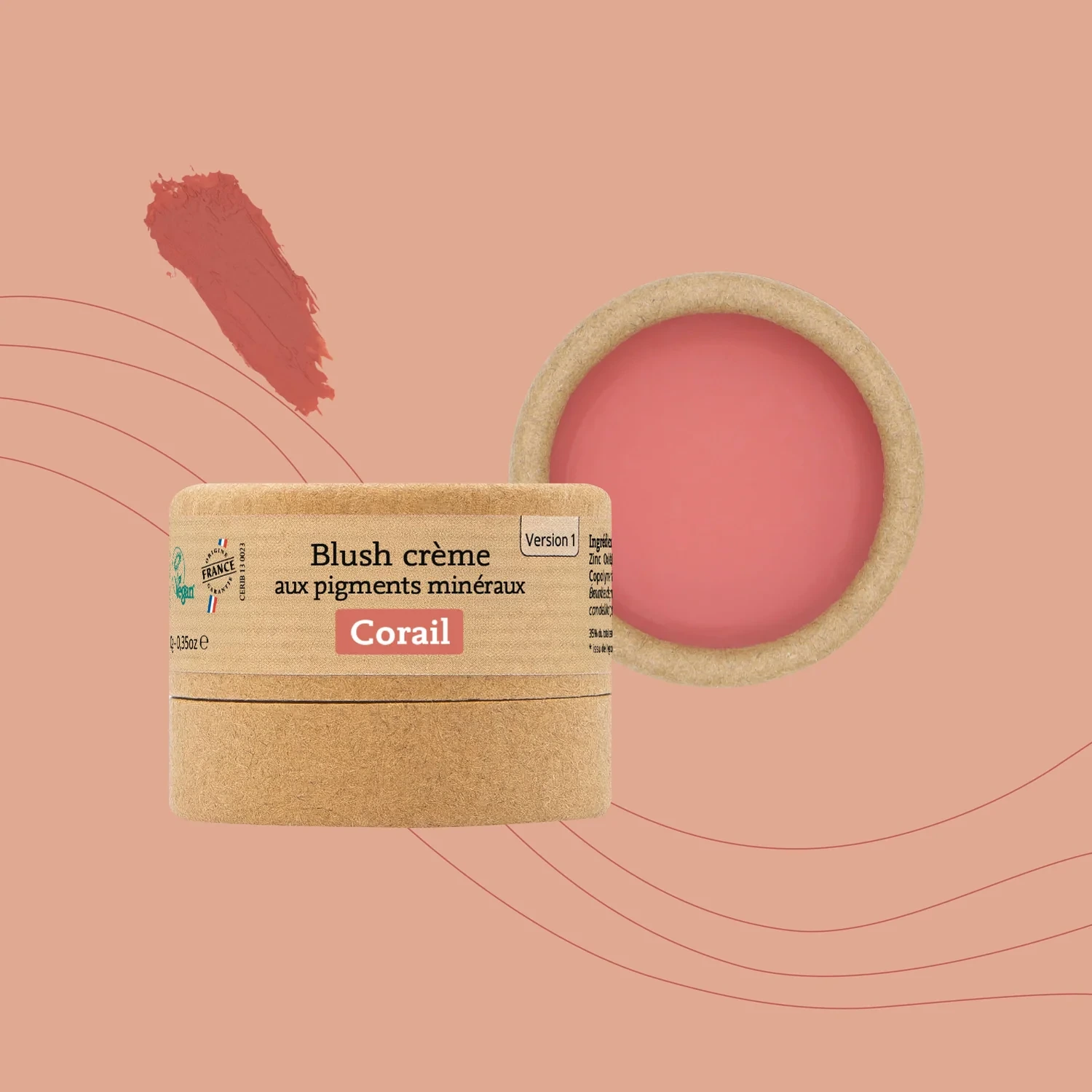 Blush aux pigments minéraux Comme Avant 10g corail.webp