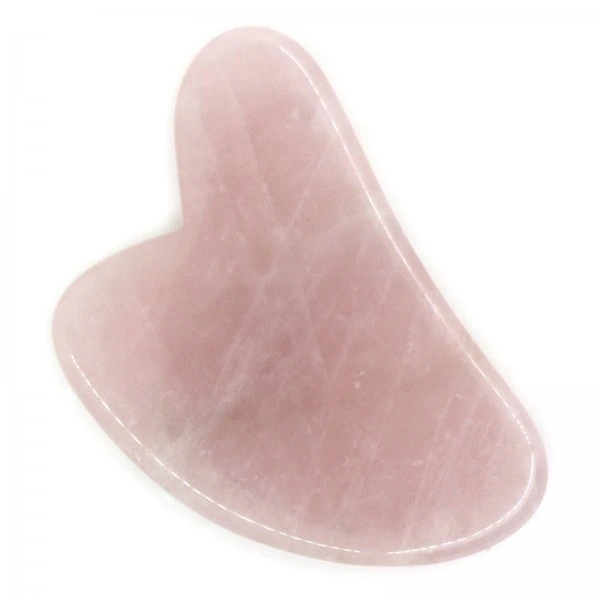 Masseur Gua Sha En Pierre Naturelle Avec Housse En Lin Sun&Sia rose.webp