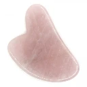 Masseur Gua Sha En Pierre Naturelle Avec Housse En Lin Sun&Sia rose.webp