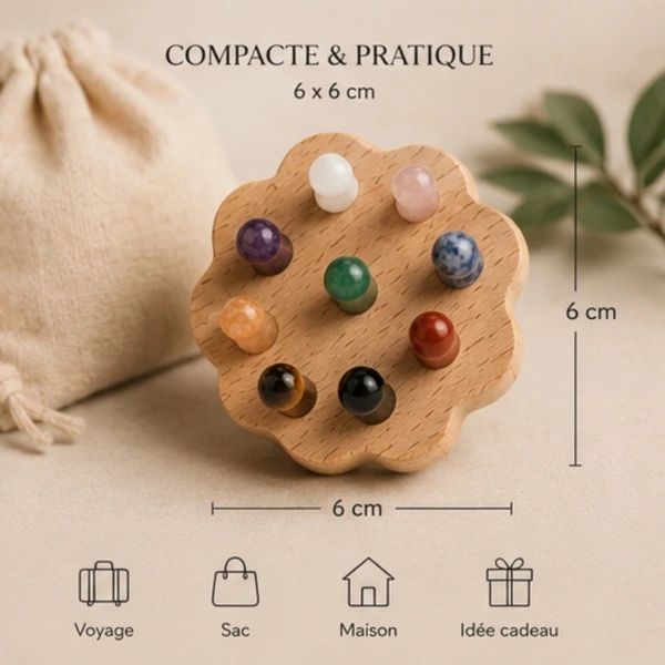 Brosse Pour Cuir Chevelu Fleur 9 Picots en Pierre Naturelle Sun&Sia8.webp
