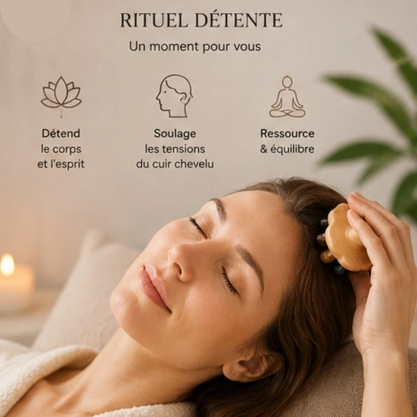 Brosse Pour Cuir Chevelu Fleur 9 Picots en Pierre Naturelle Sun&Sia11.webp