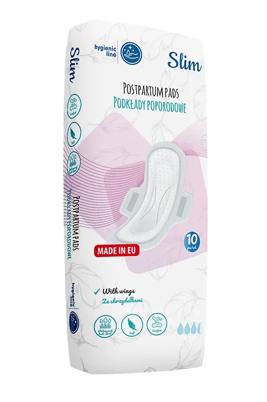Protection féminine Post Partum avec ailettes AKUKU Slim Sachet de 10.webp