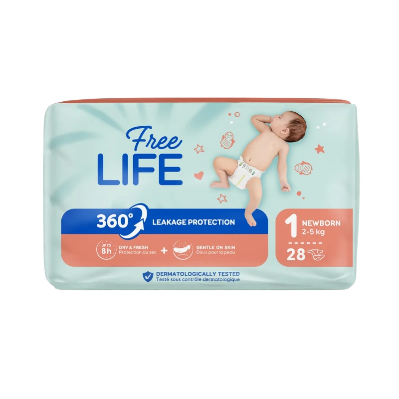 Couche Bébé Freelife 360° N°1 Newborn 2-5kg Sachet de 28 couches2.webp