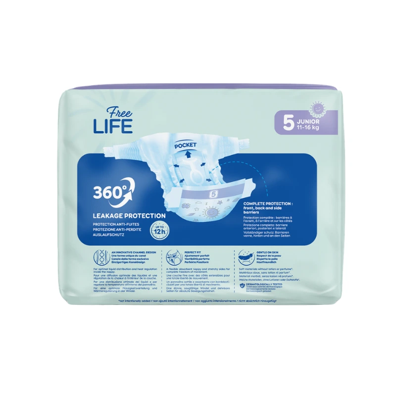 Couche Bébé Freelife 360° N°5 Junior 11-16kg Sachet de 42 couches b.webp