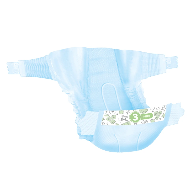 COUCHE BEBE FREELIFE T3 MIDI 4-9KG SACHET DE 52 2.webp