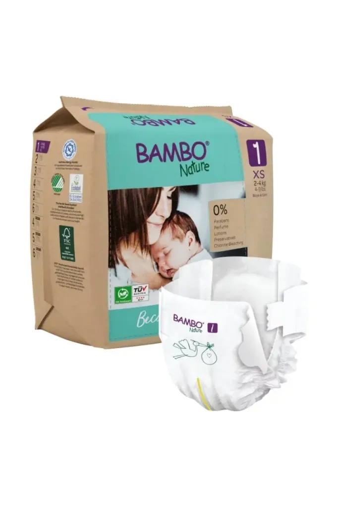 Change Bébé Bambo Nature T1 Naissance 2/4Kg Sachet de 22