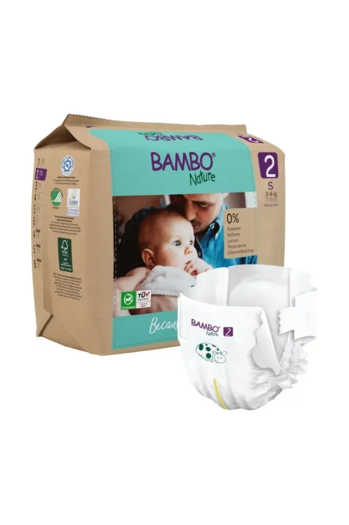 Couche Bébé Bambo Nature N°2 - 3/6Kg Sachet de 30 Couches
