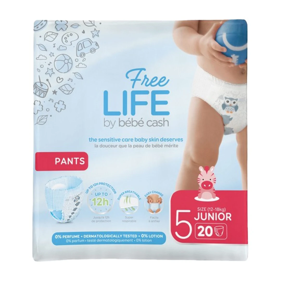 Culotte Bébé Freelife N°5 Junior 12-18Kg Sachet de 20 Pants
