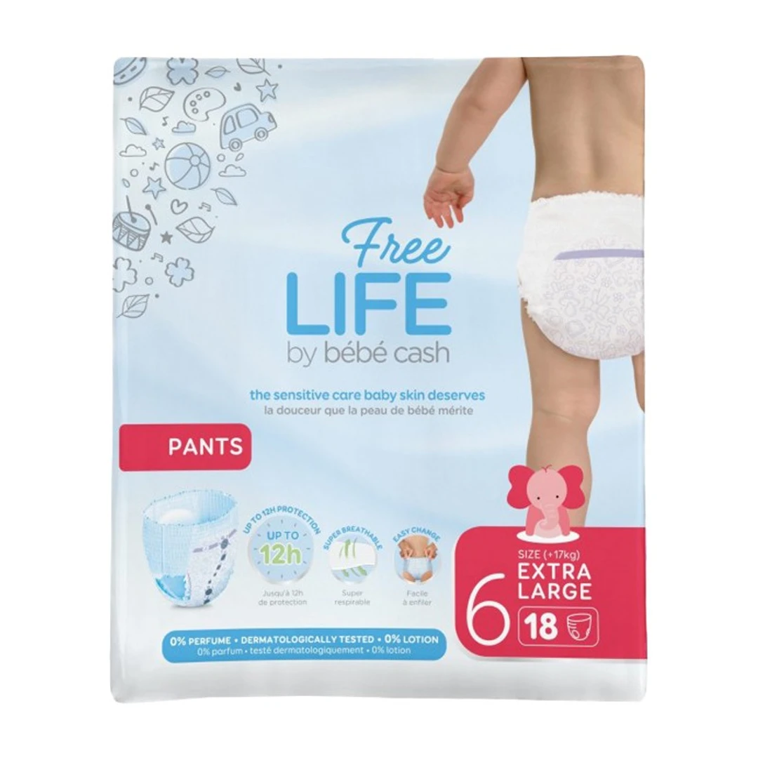 Culotte Bébé Freelife N°6 XL +17Kg Sachet de 18 Pants