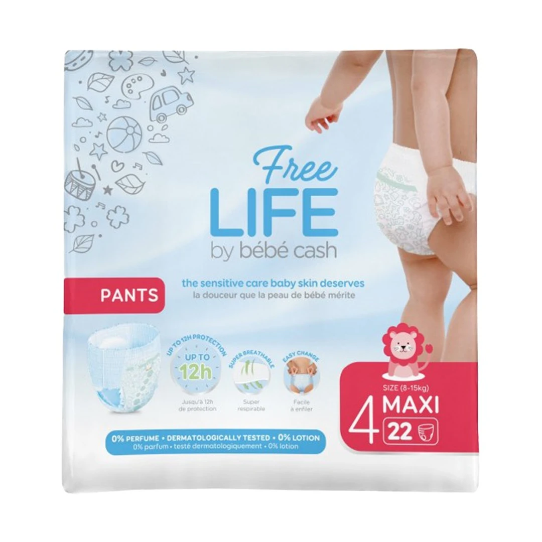 [CBC8/15] Culotte Bébé Freelife N°4 Maxi 8-15Kg Sachet de 22 Pants