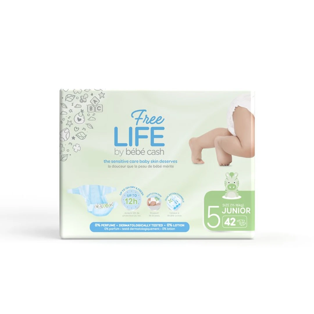 Couche Bébé Freelife N°5 Junior 11-16Kg Sachet de 42 couches