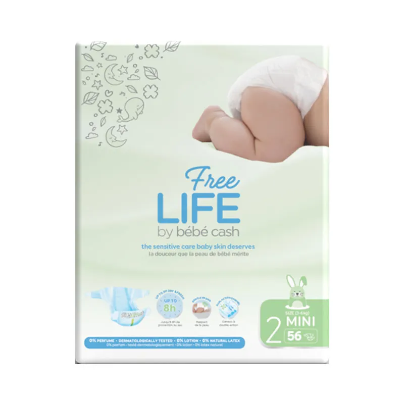 [CBCFM3/6-56] Couche Bébé Freelife N°2 Mini 3-6Kg Sachet de 56 couches