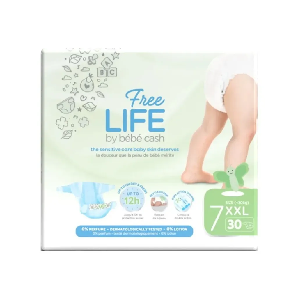 Couche Bébé Freelife N°7 XXL 15+Kg Sachet de 30 couches