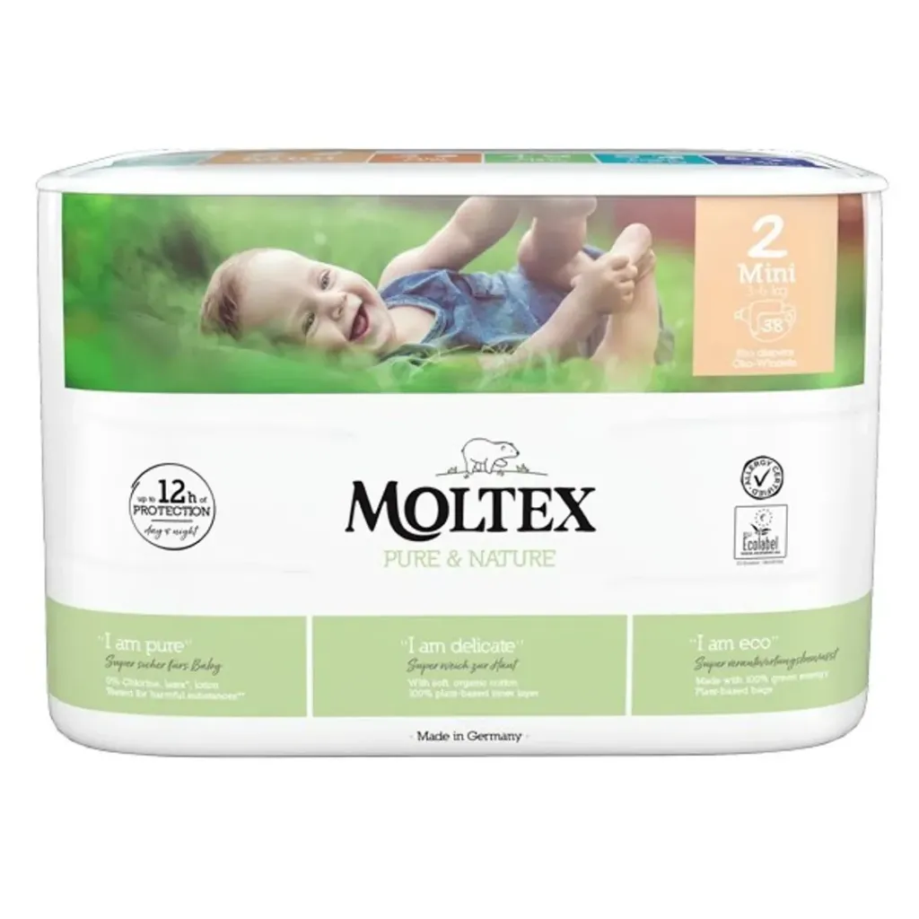 Couche Bébé Moltex N°2 Mini 3-6Kg Sachet de 38 Couches