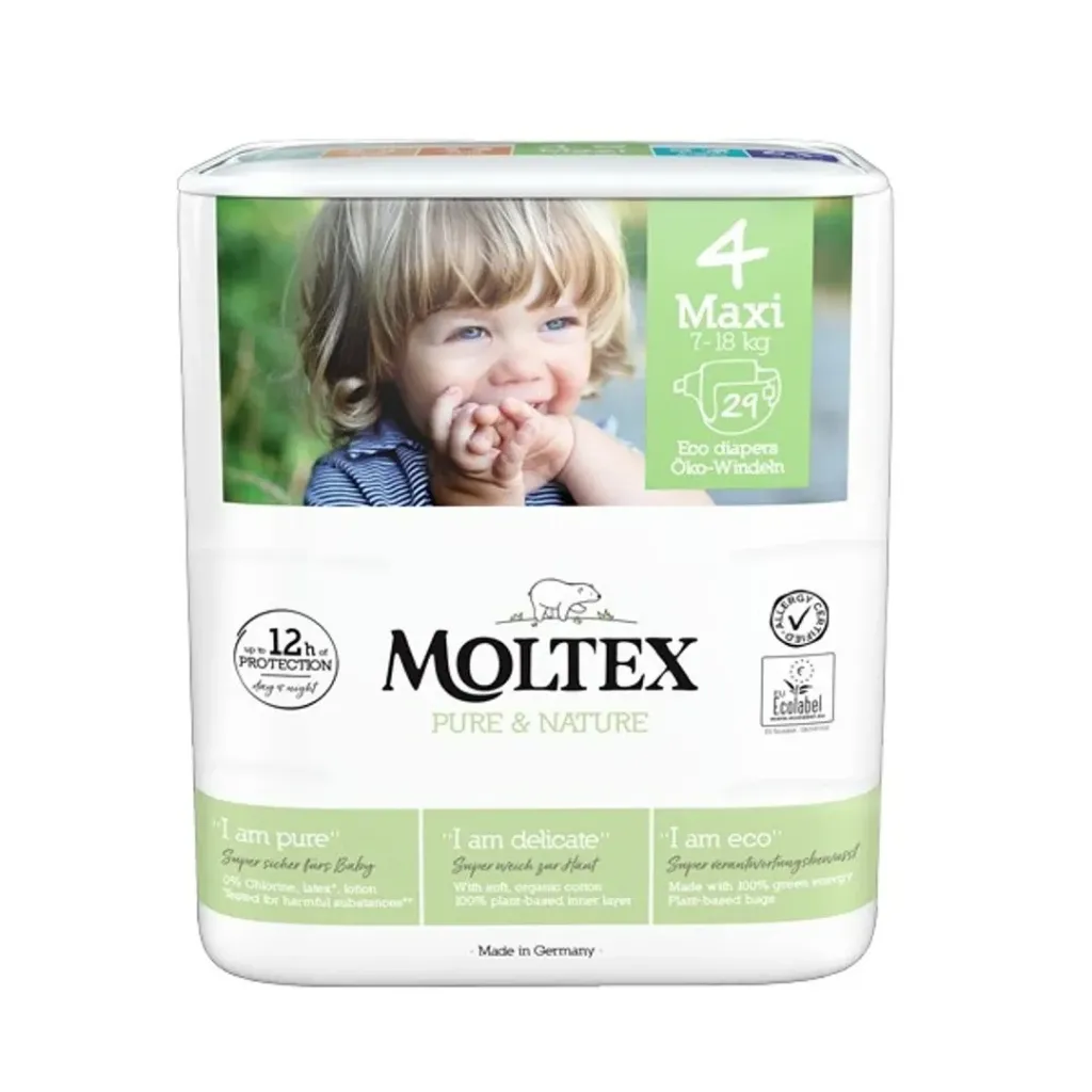 Couche Bébé Moltex N°4 Maxi 7-14Kg Sachet de 29 Couches