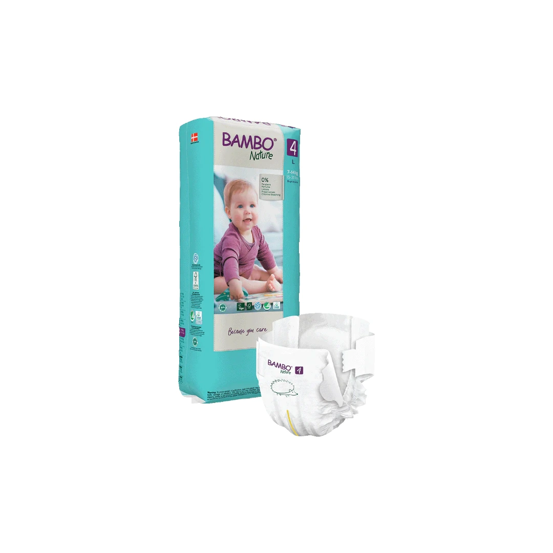 Culotte Bébé Bambo Nature N°4 - 7/14Kgs Tall Pack Sachet de 40