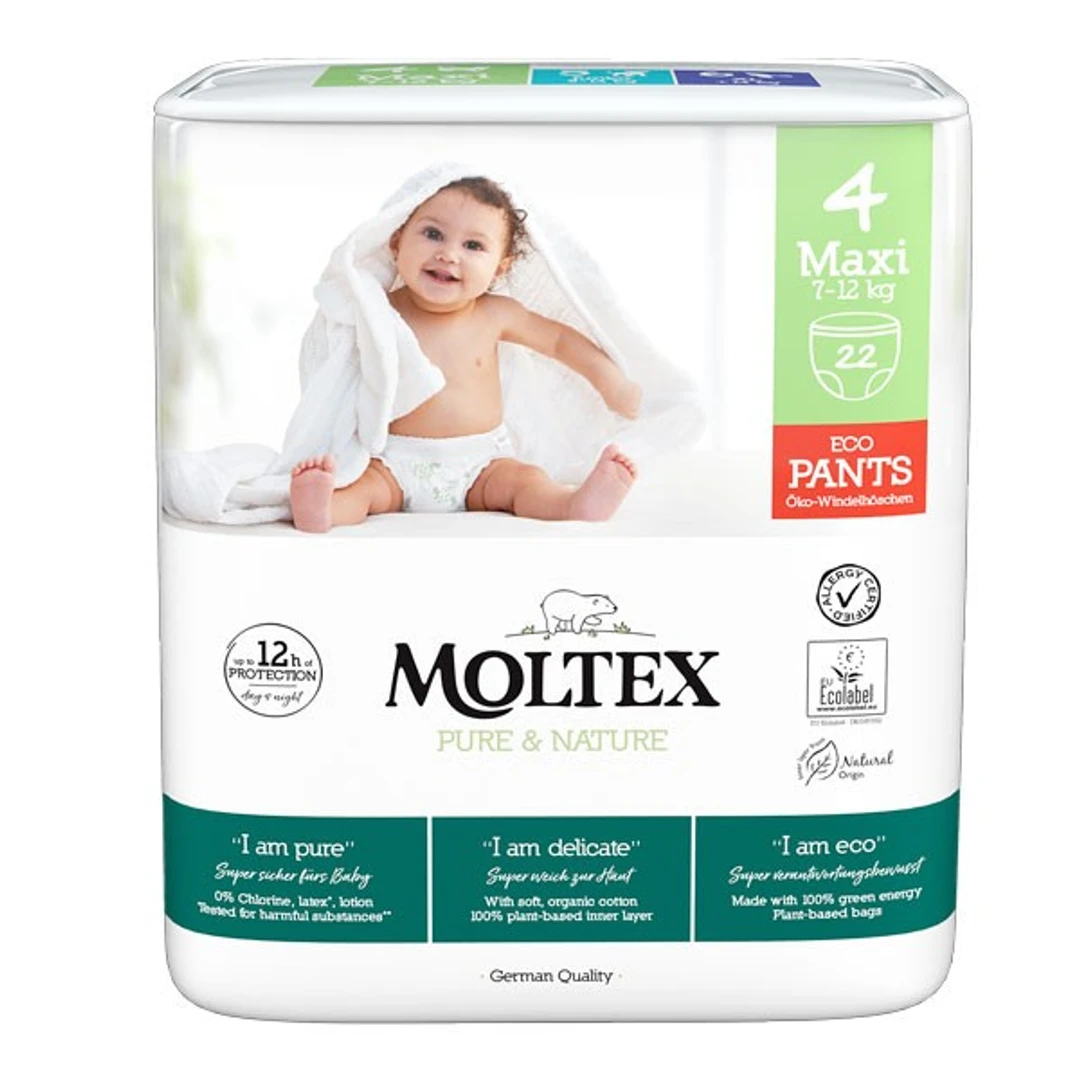 Culotte bébé Moltex N°4 Maxi 8-12Kgs Sachet de 22