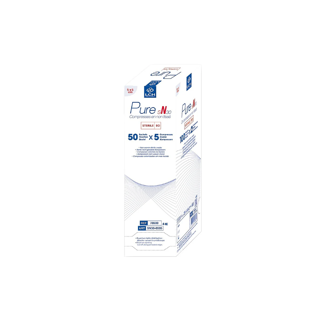 Compresse Stérile Non Tissée 5X5cm 30Gr Boite de 50 Sachets de 5