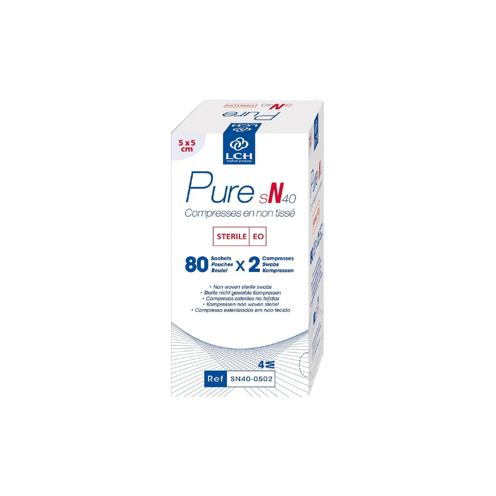 Compresse Stérile Non Tissée 5X5cm 40Gr Boite de 80 Sachets de 2