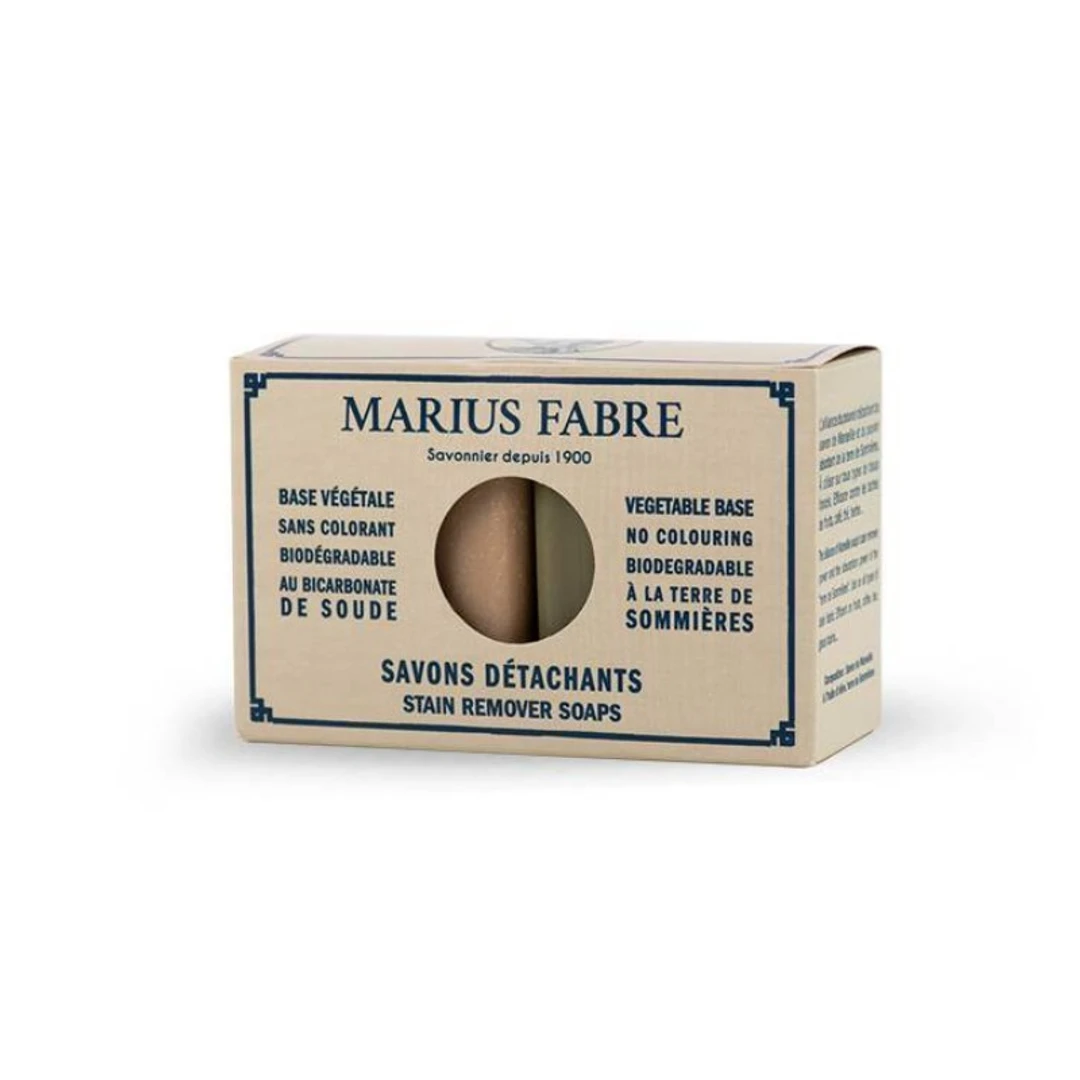 Duo Savon Détachant Terre Sommière + Bicarbonate Marius Fabre 2X150G