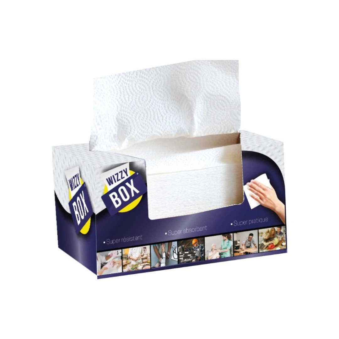 Essuie-Tout Wizzy Box 21X21cm Abena Boite de 180 Formats