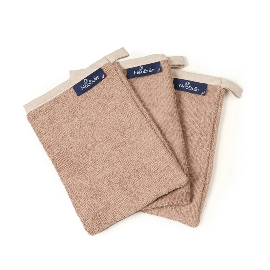 [GANTTOILETTE] Gant de Toilette Doux Et Réversible Neobulle Lot de 3