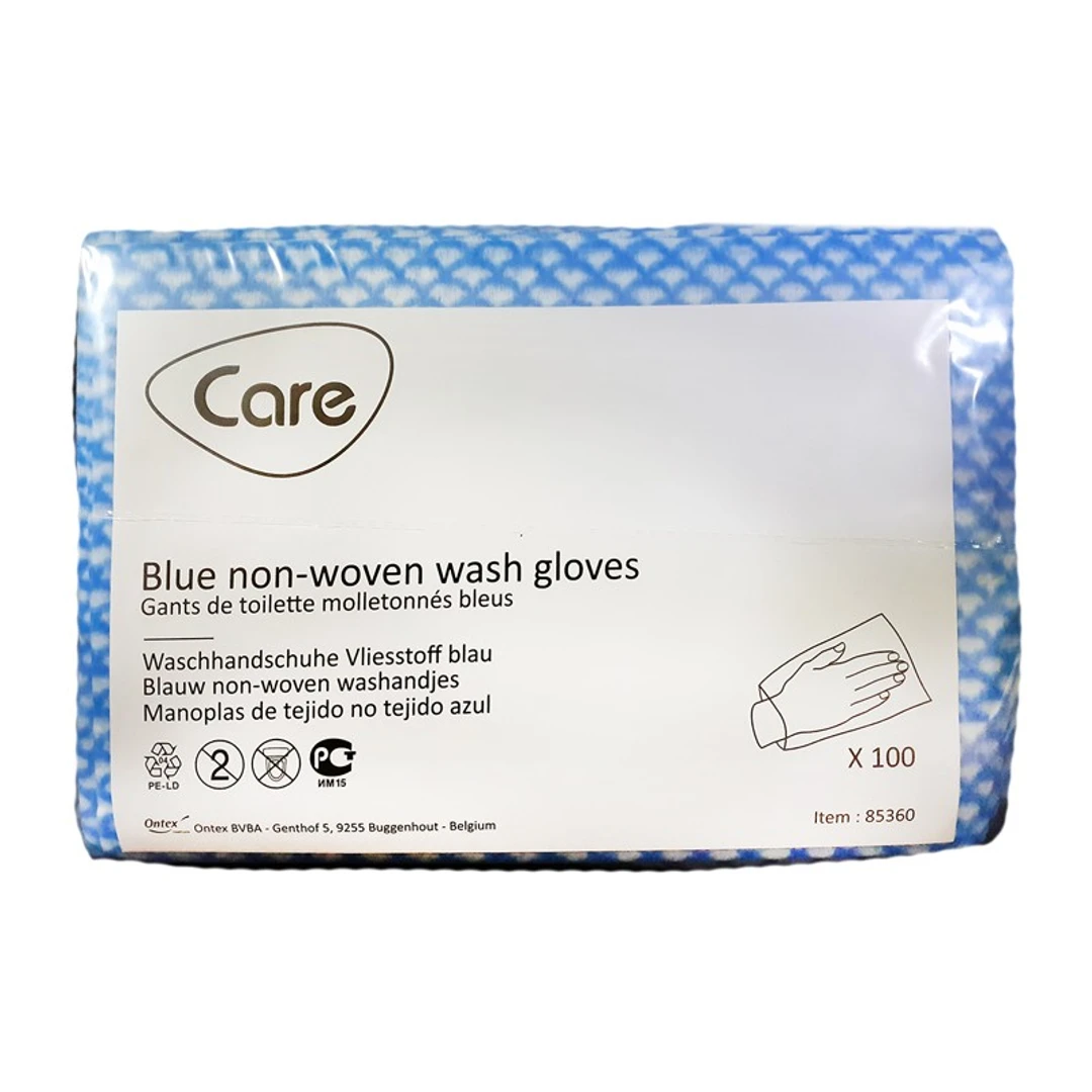 [GTJ] Gant de Toilette Molletonné Bleu ID CARE Sachet de 100
