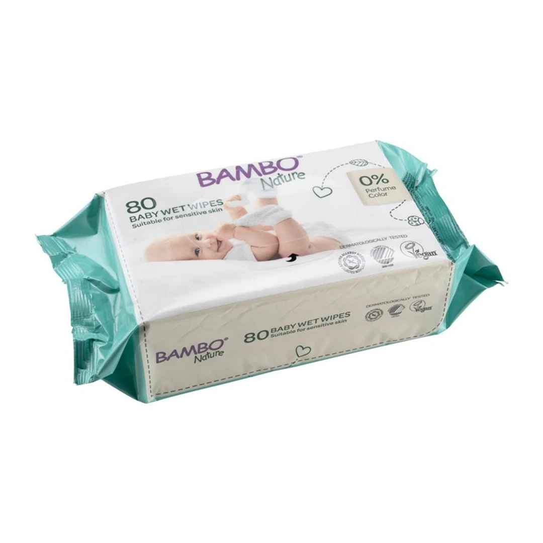 [LNBAMBO80] Lingette Nettoyante Bébé Bambo Nature Paquet de 80