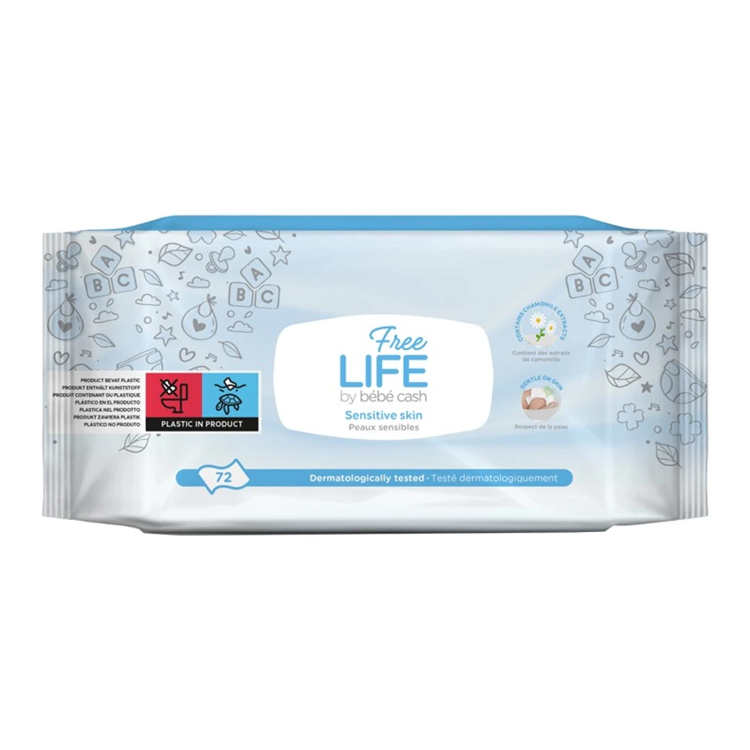 [LNBMID] Lingette Nettoyante Bébé Camomille Freelife Paquet de 72