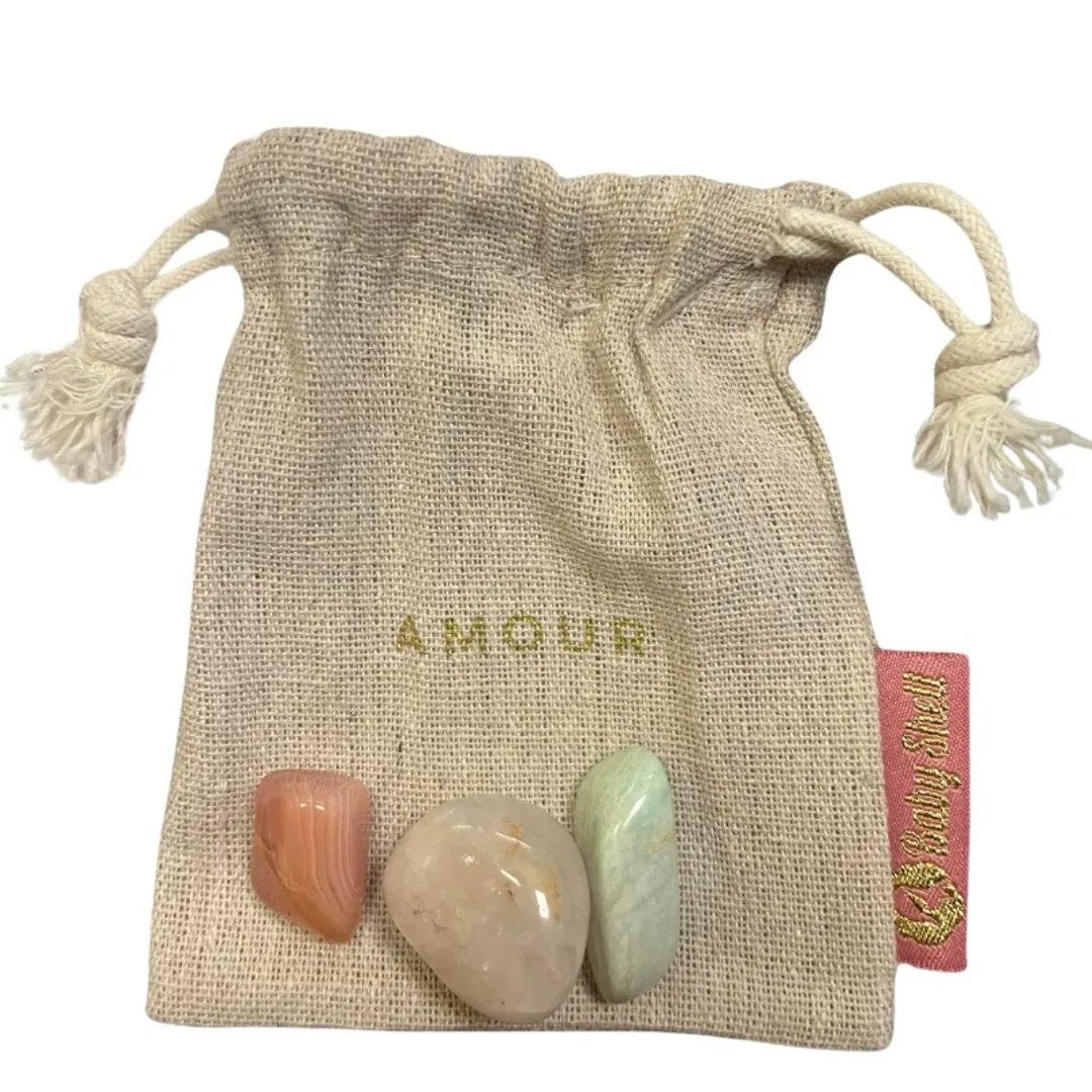 [PAMOUR] Lot de 3 Pierres Lithothérapie "Amour" Baby Shell