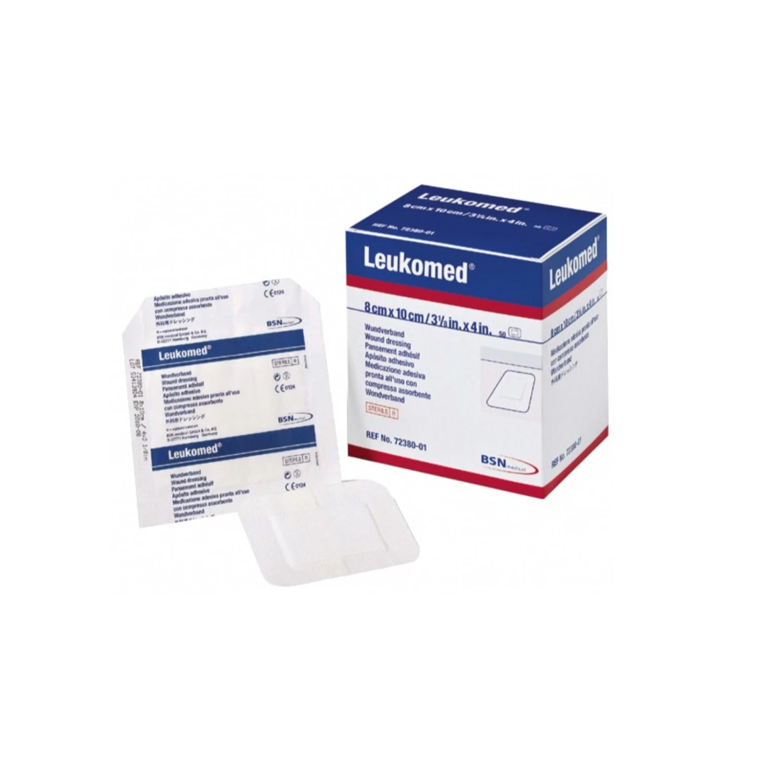Pansements Steriles Non Tisse Blanc 8X10Cm Leukomed Boite de 50