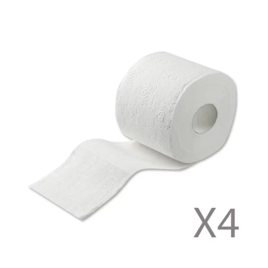 Papier Toilette 2 Plis 100% Pure Cellulose Sachet de 4 rouleaux