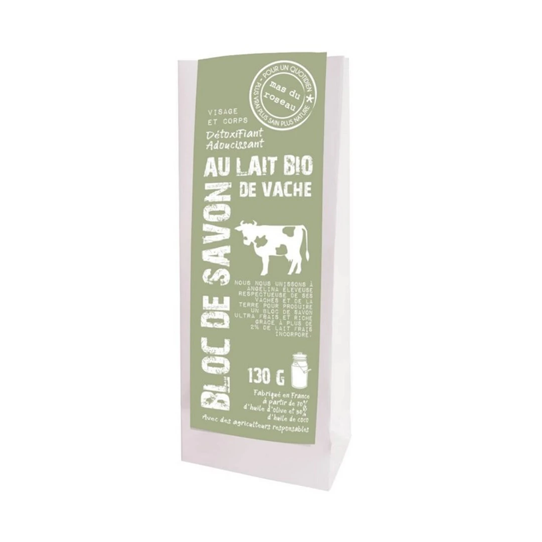 Bloc de Savon Au Lait Bio de Vache Mas Du Roseau 130G