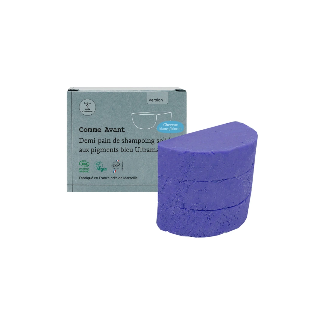 Shampoing Solide Bio Bleu Ultramarine Blonds/Blancs Comme Avant 70G