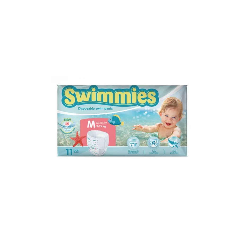 Couche Bébé Piscine Swimmies Large 12/17Kg Sachet de 10