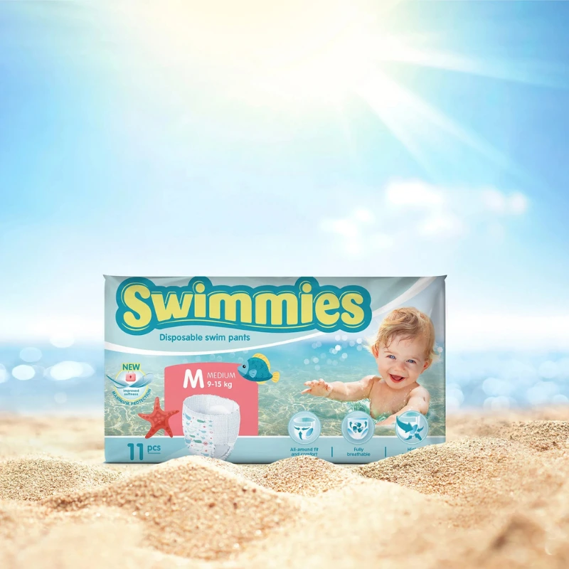 Couches Bébé Piscine Swimmies Médium 9-15Kg Sachet de 11