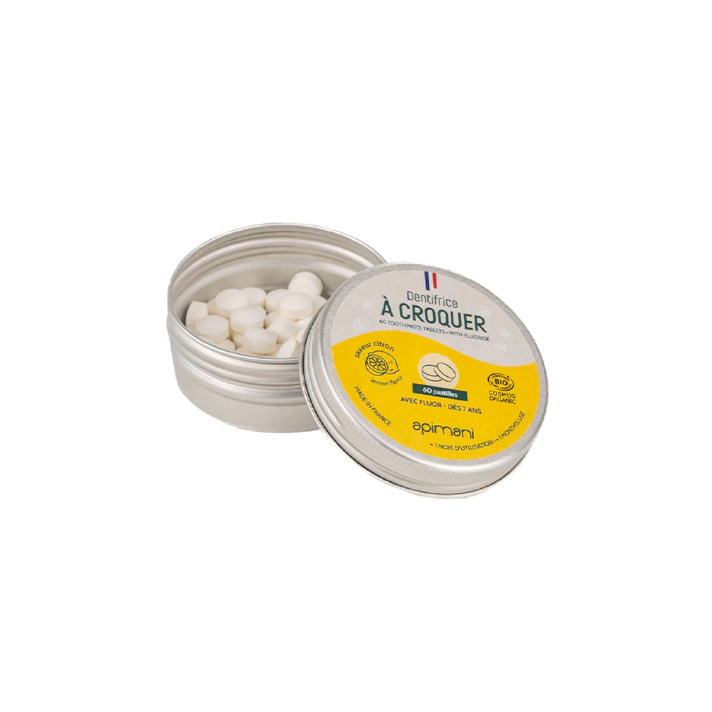 [DACAPIMANI-01] Dentifrice à Croquer Apimani Boite de 60 Pastilles (Citron)