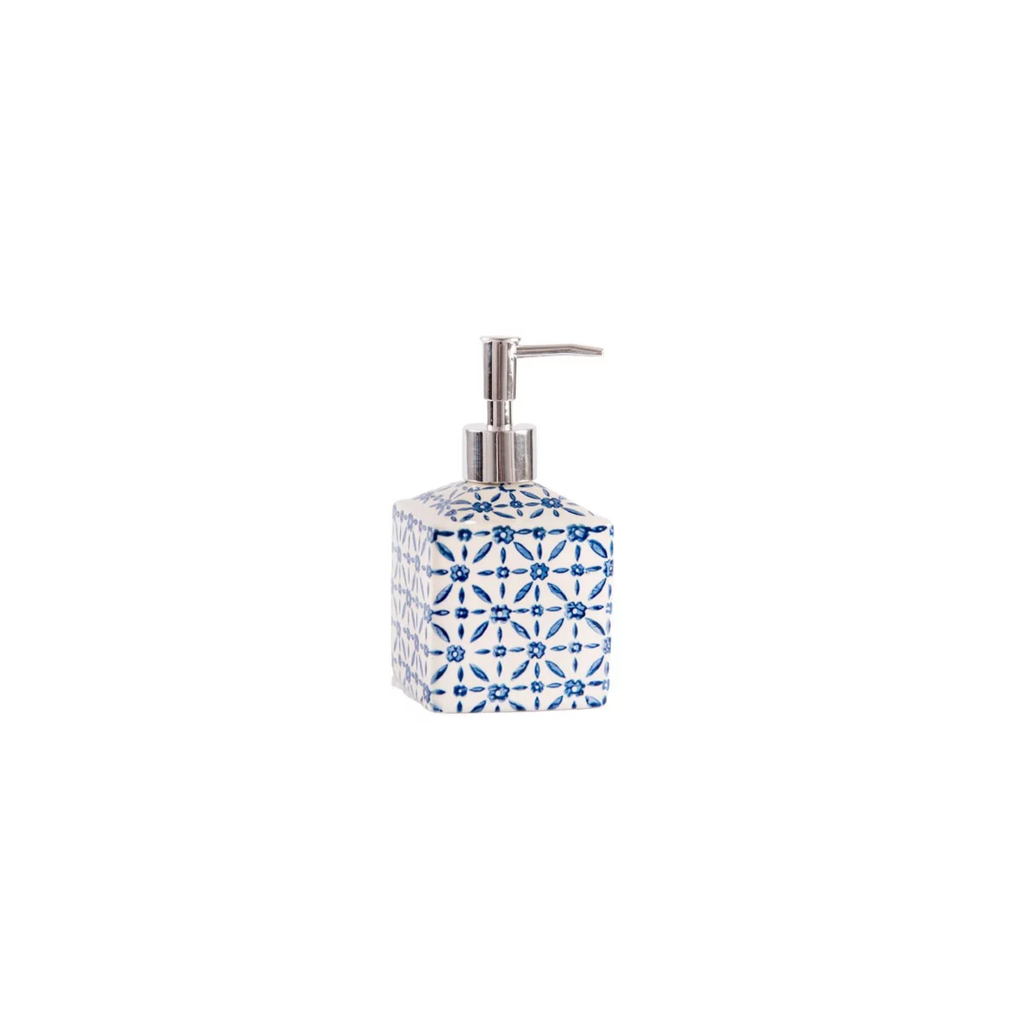 Distributeur à Savon Céramique 15X8X8cm Savonnerie de Nyons (Bleu)