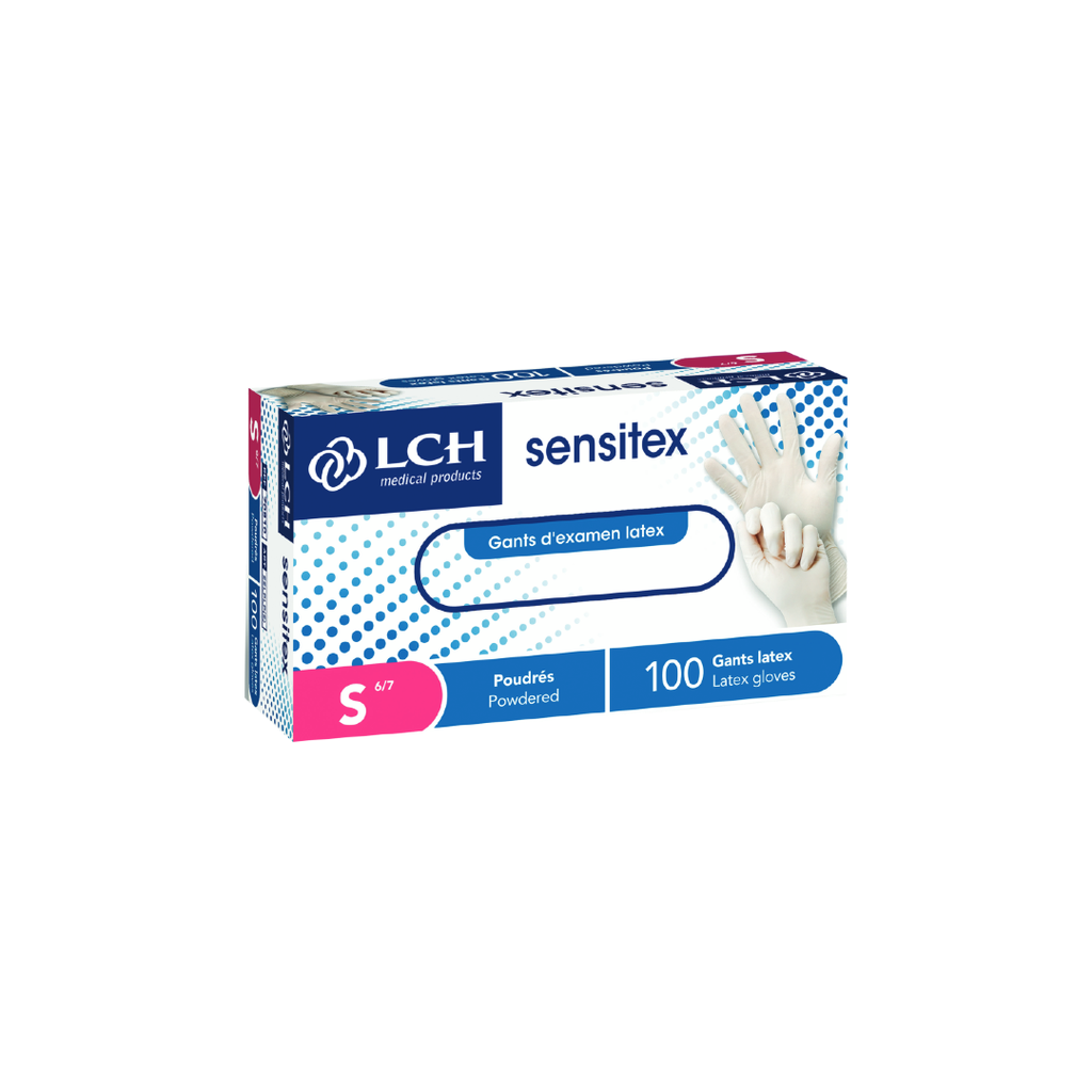 Gant d'Examen Latex Poudré Sensitex Boite de 100