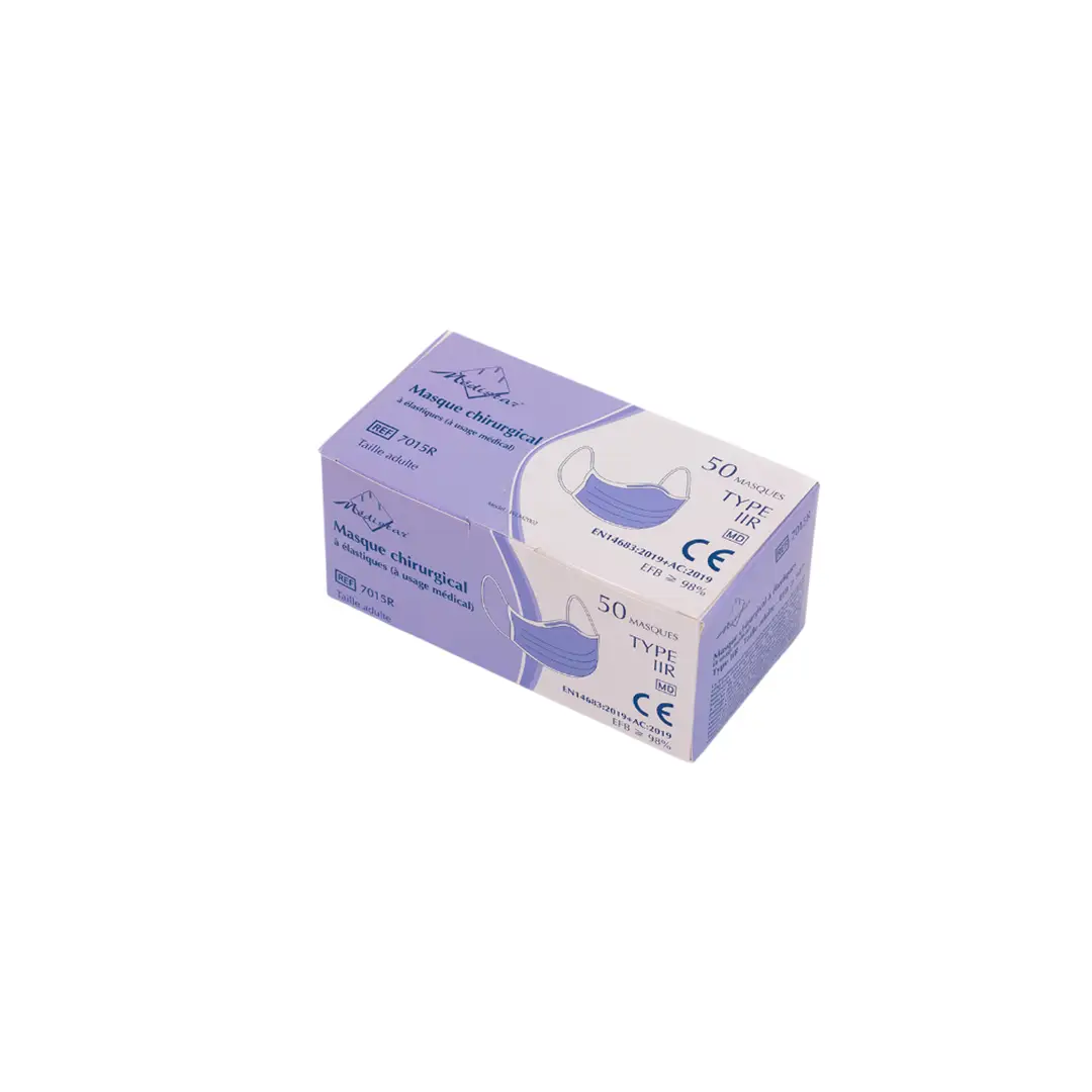 Masques Chirurgicaux Bleu Adulte à Elastique IIR Medistar Boite de 50