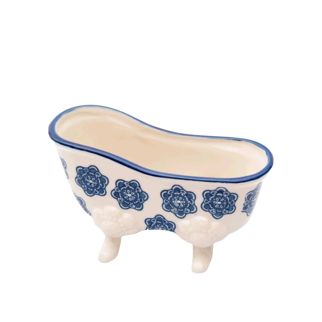 Porte Savon Baignoire En Céramique Savonnerie de Nyons (Bleu)
