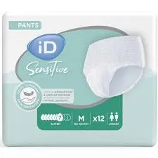 Pants Adulte ID SENSITIVE T2 Médium Super Sachet de 12