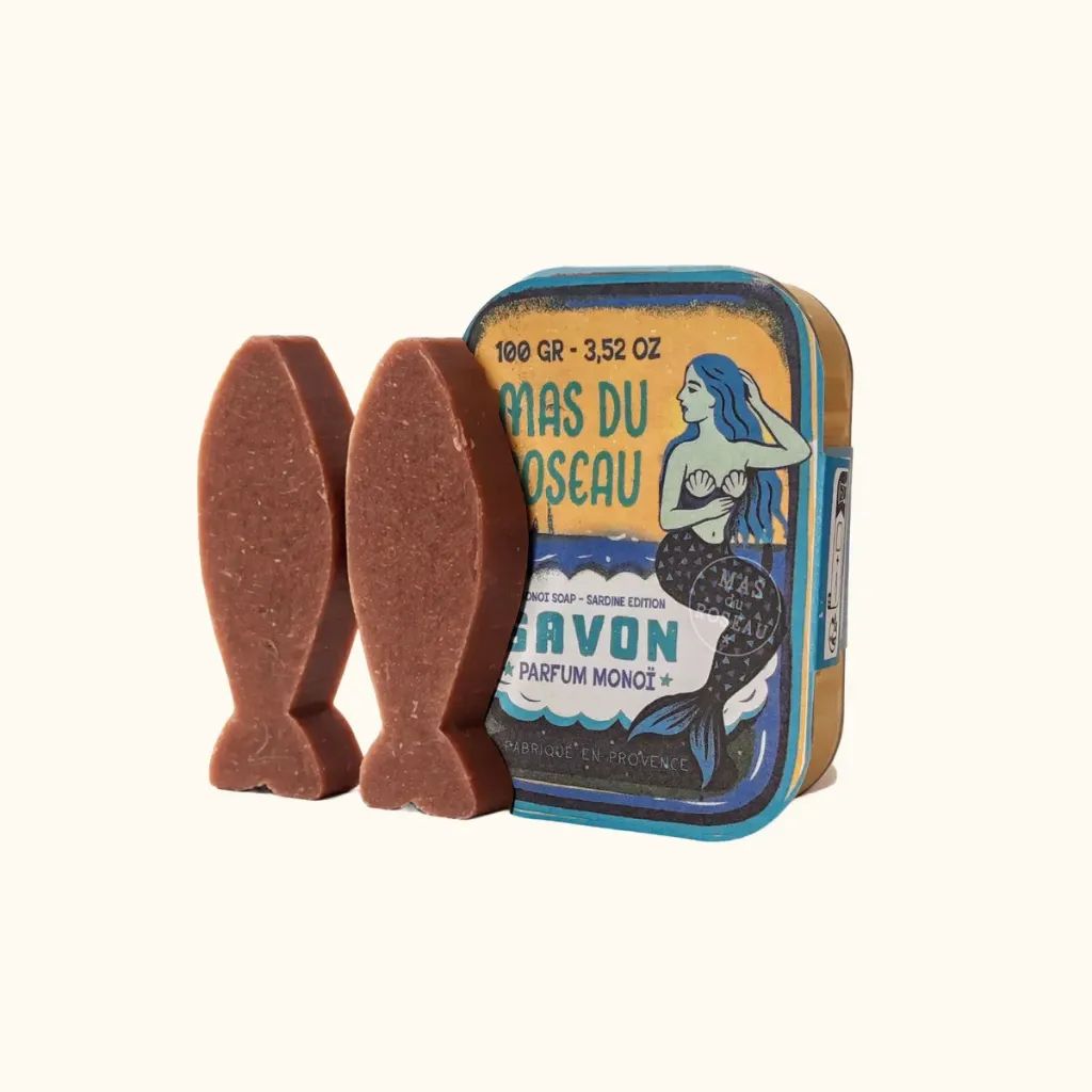 Savonnette Parfumée Sardines Le Mas Du Roseau boite de 2x100grs (Vétiver)