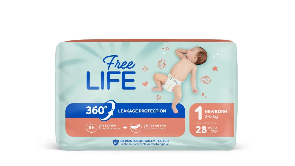 Couche Bébé Freelife 360° N°1 Newborn 2-5kg Sachet de 28 couches