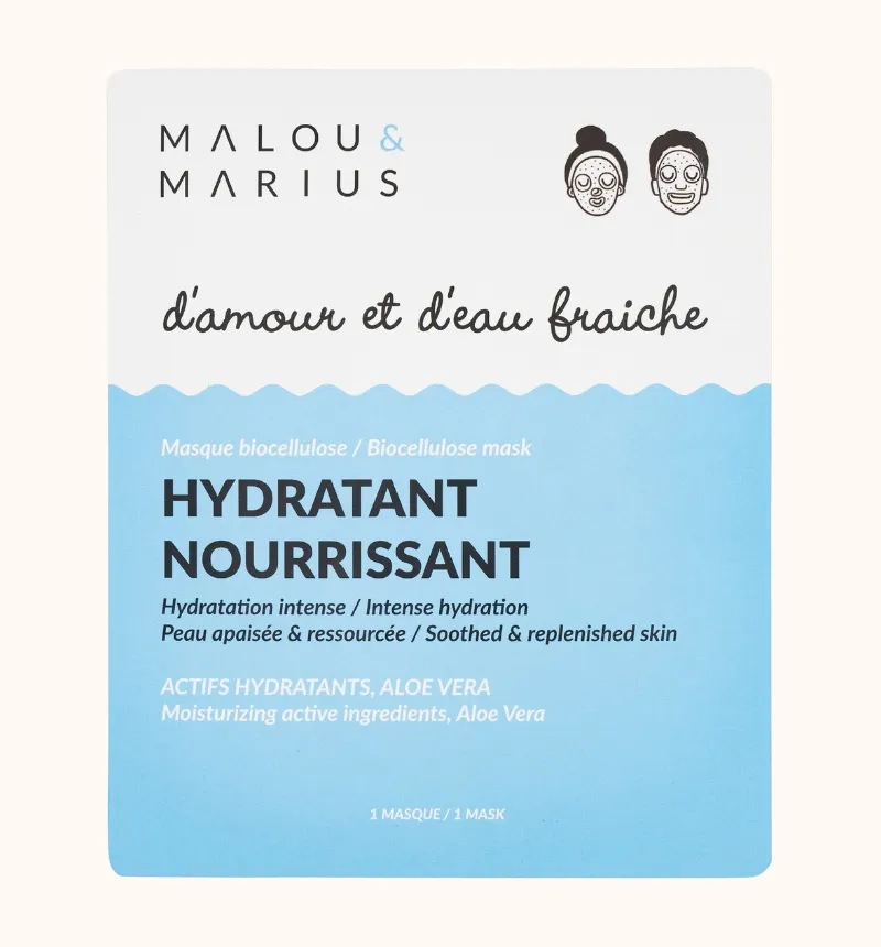 Masque Visage en fibres 100% naturelles Hydratant et Nourrissant Malou et Marius
