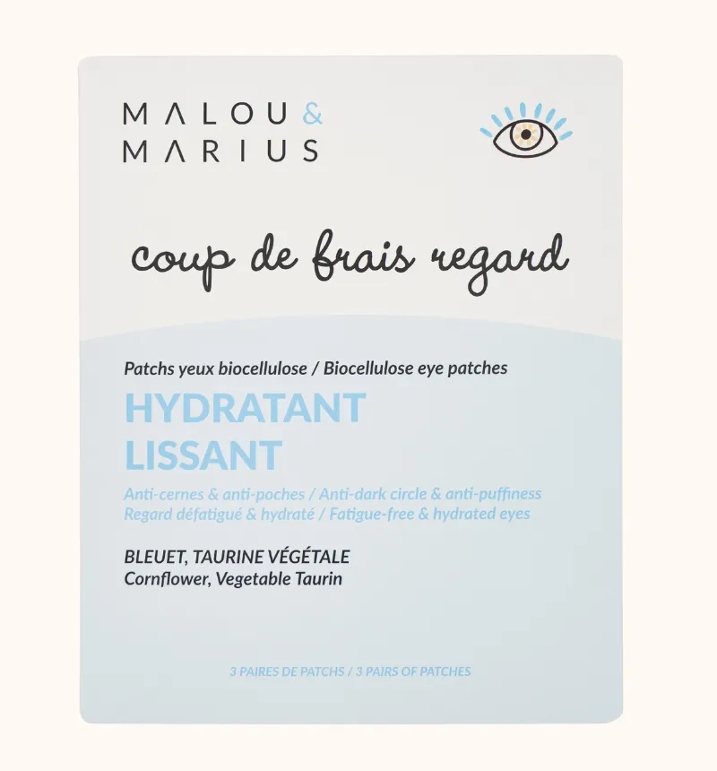Patchs Yeux Lissant et Hydratant en fibres 100% naturelles Malou&Marius Sachet de 3 paires