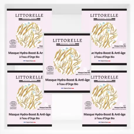 Masque Visage en tissu hydra-Boost & Anti-Age à l'eau d'Orge Littorelle l'unité