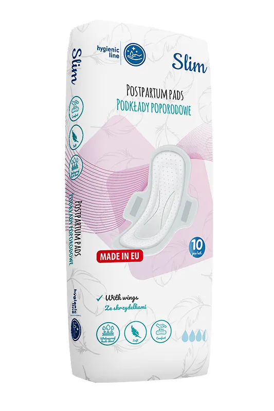 Protection féminine Post Partum avec ailettes AKUKU Slim Sachet de 10