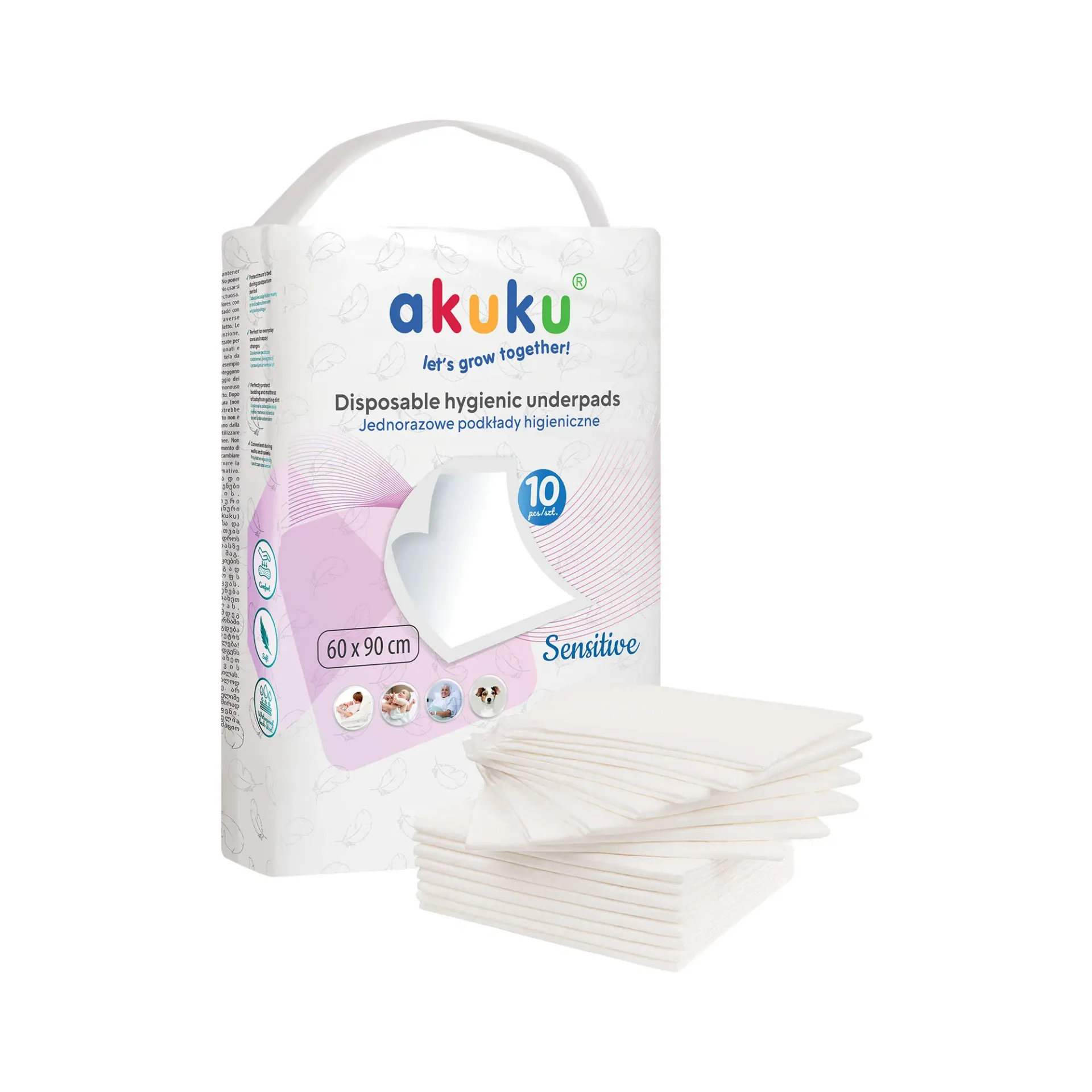 Alèse jetable 60x90cm AKUKU Sensitive Sachet de 10