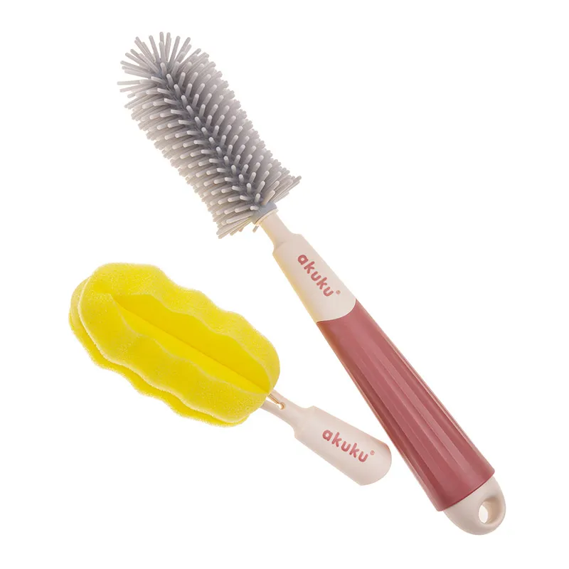 Brosse Pour Nettoyer Les Biberons AKUKU avec têtes interchangeables